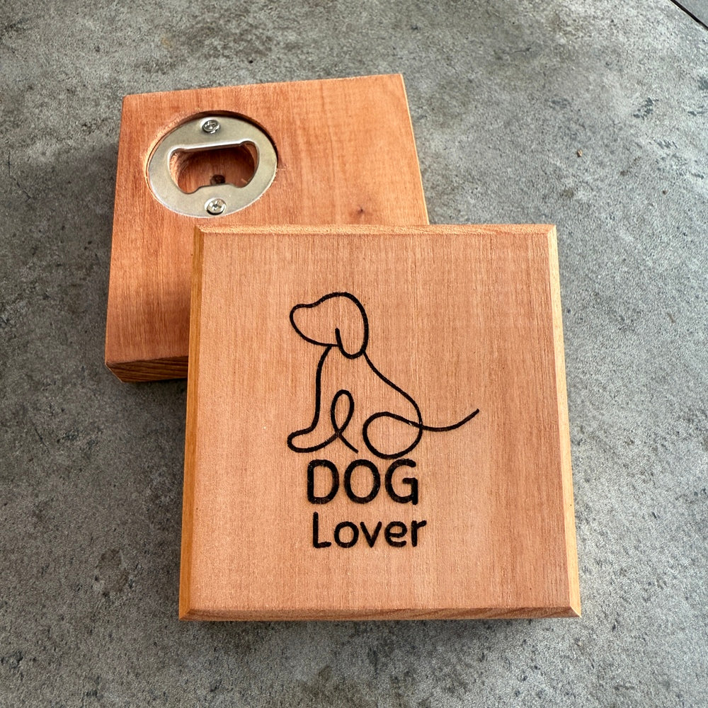 Posavasos de Roble con Destapador Dog - Cat Lover