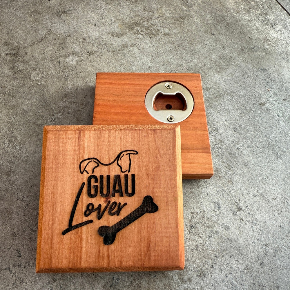 Posavasos de Roble con Destapador Dog - Cat Lover