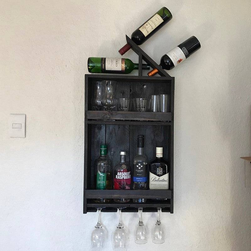 Repisa Vertical Botellas Copas