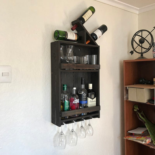 Repisa Vertical Botellas Copas